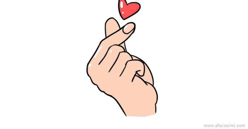 比心手势儿童画怎么画 比心手势简笔画简单
