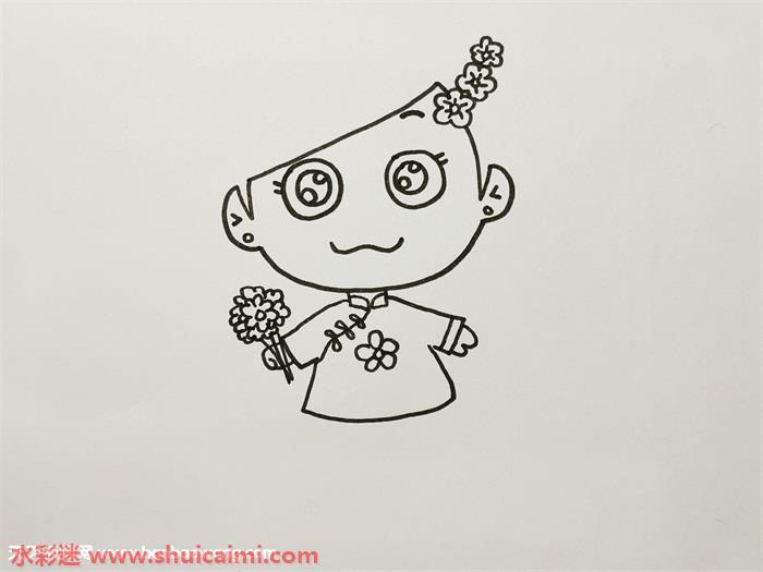新娘简笔画怎么画步骤