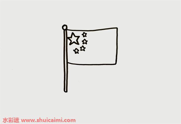 红旗怎么画 红旗简笔画漂亮卡通