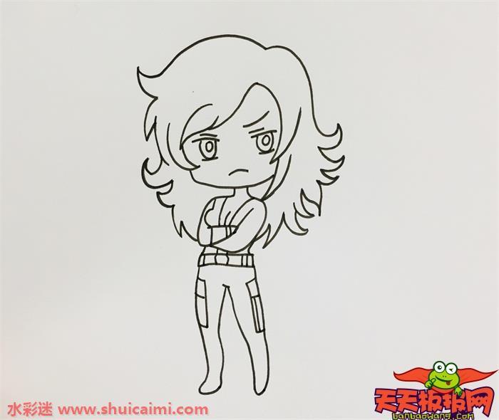 q版黑寡妇怎么画 q版黑寡妇简笔画彩色