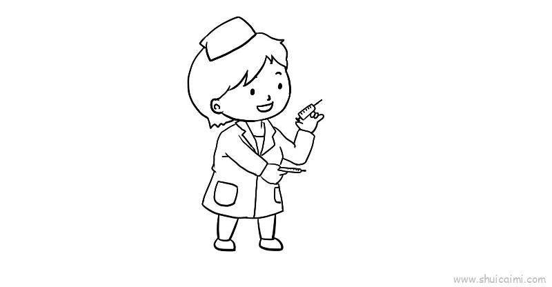 打针儿童画怎么画 打针简笔画图片