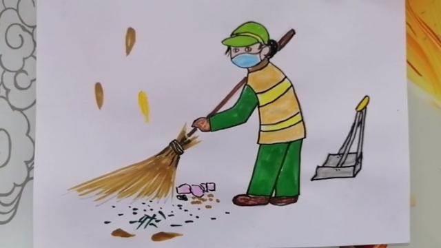 环卫工人简笔画 环卫工人简笔画简单又漂亮