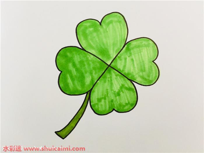 四叶草怎么画 好看四叶草简笔画简单又漂亮彩色