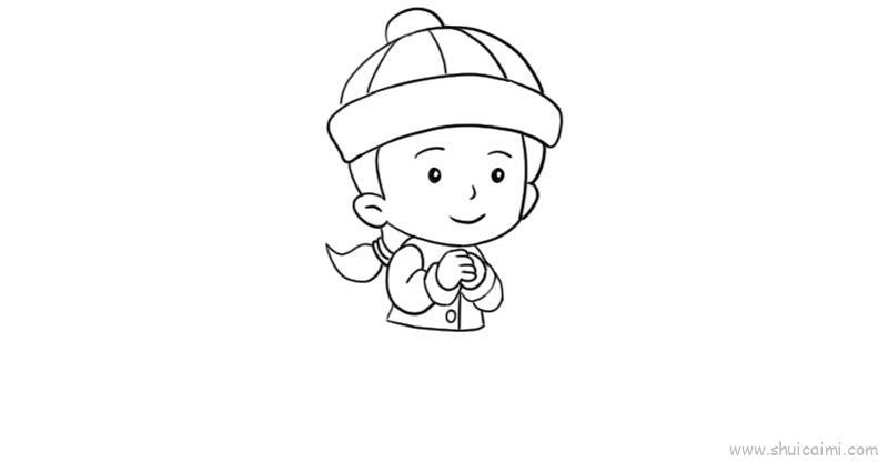 小孩拜年儿童画怎么画 小孩拜年简笔画画法