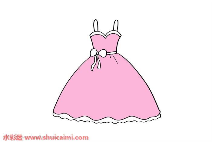 婚纱怎么画 婚纱简笔画简单好看彩色