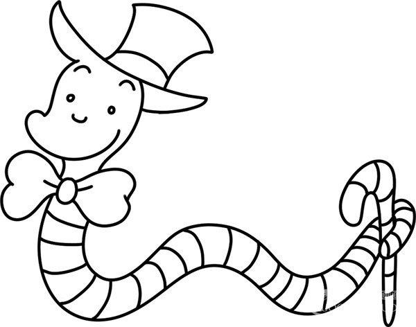 蚯蚓绅士的简笔画怎么画 蚯蚓绅士简笔画简单又好看