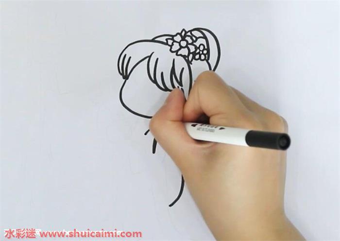 古风女子简笔画怎么画彩色