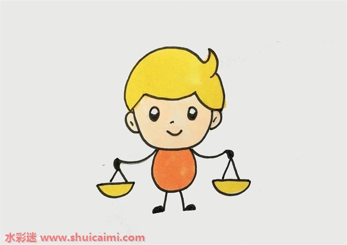 天秤座怎么画 天秤座简笔画步骤图