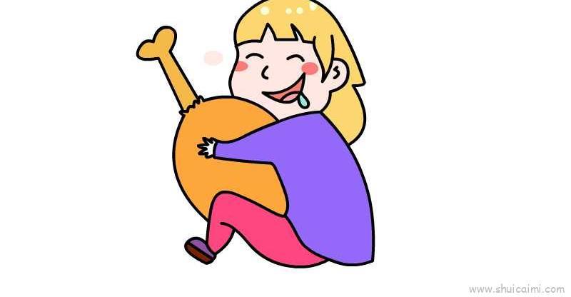 吃鸡儿童画怎么画 吃鸡简笔画图片