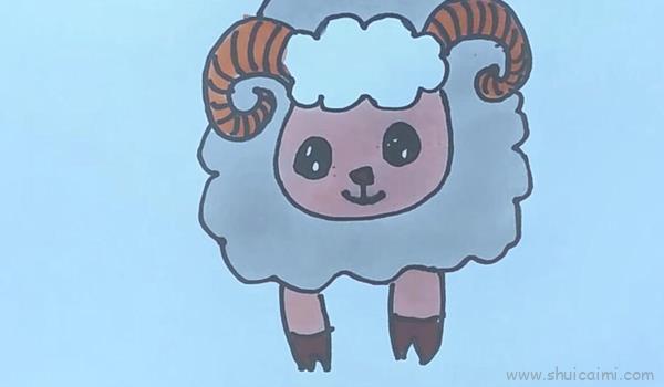 盘羊儿童画怎么画 盘羊简笔画图片
