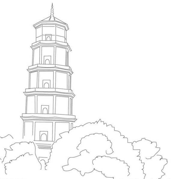 古塔简笔画 古塔简笔画图片大全