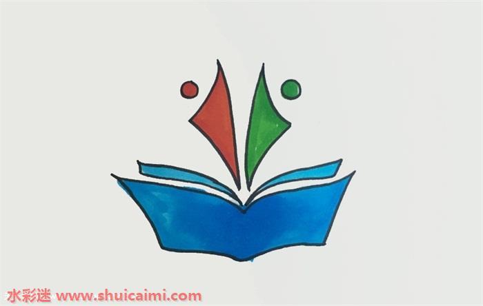 读书节徽标怎么画 读书节徽标简笔画图片大全带颜色