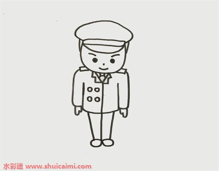 军人怎么画 军人简笔画简单易画彩色