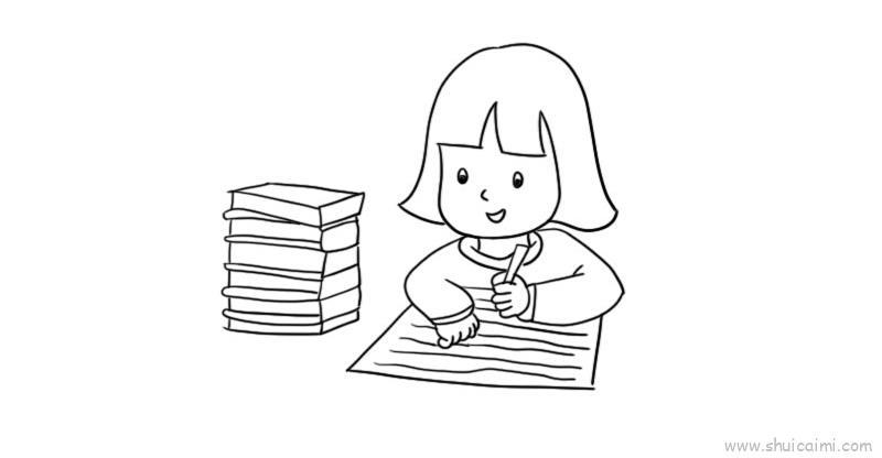 做题儿童画怎么画 做题简笔画顺序