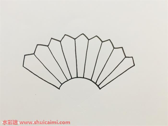 扇子简笔画怎么画漂亮彩色