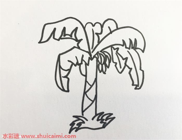 香蕉树怎么画 香蕉树简笔画简单好看带颜色