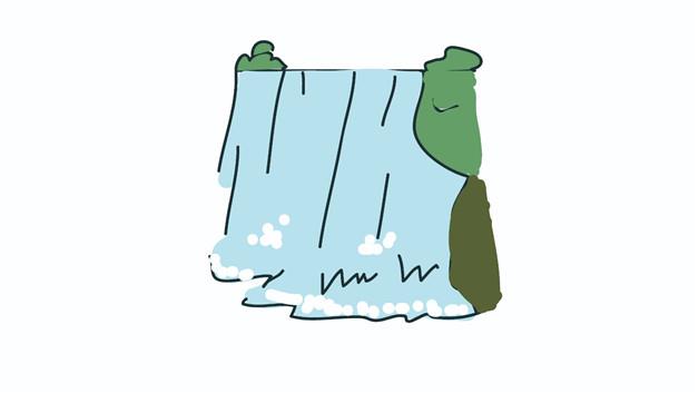 瀑布的简笔画怎么画 瀑布简笔画图片大全