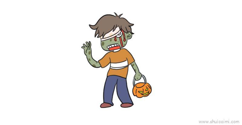 僵尸儿童画怎么画 僵尸简笔画图片