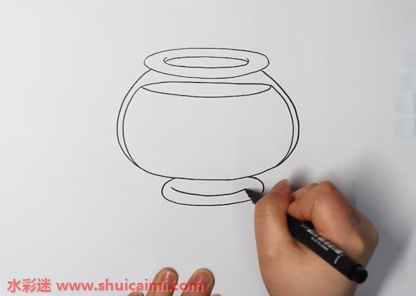 鱼缸怎么画 鱼缸简笔画图片带颜色