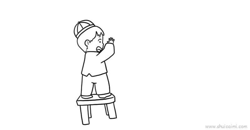 春节贴春联儿童画怎么画 春节贴春联简笔画图片