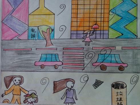 风来了简笔画 风来了简笔画一等奖