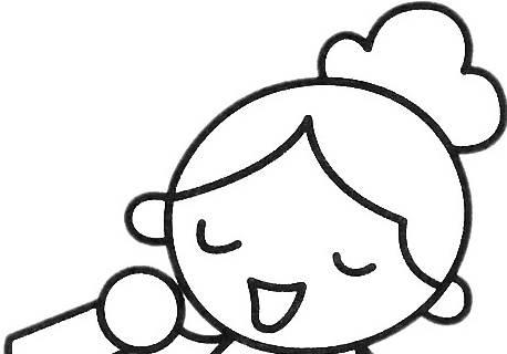 唱歌简笔画 唱歌简笔画小女孩可爱