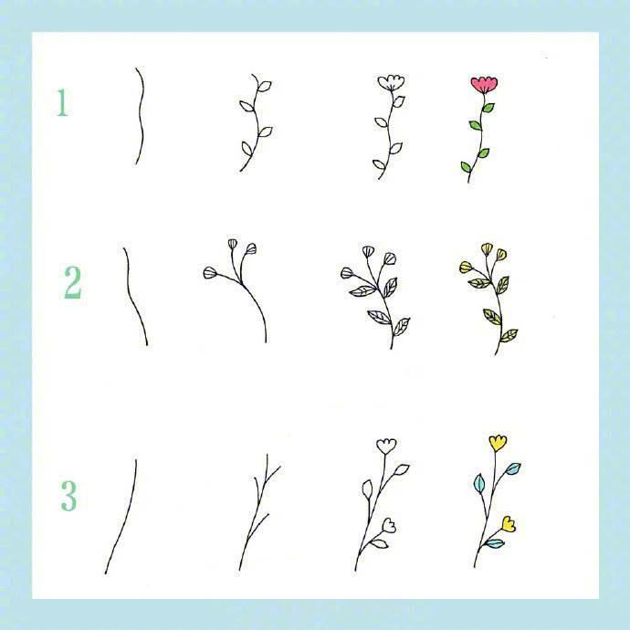 简笔画图片大全花草类 简笔画图片大全花草类有颜色