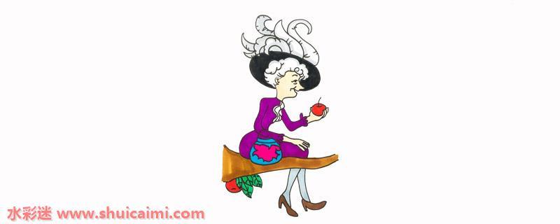 苹果树上外婆怎么画 苹果树上外婆简笔画图片大全
