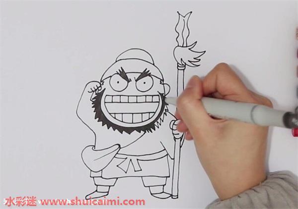 张飞怎么画 张飞简笔画简单易画彩色