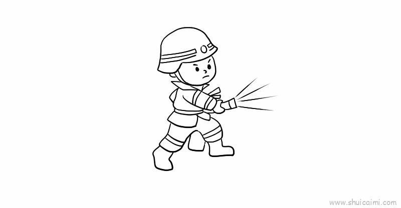 消防员灭火，消防员灭火儿童画怎么画 消防员灭火，消防员灭火简笔画好看