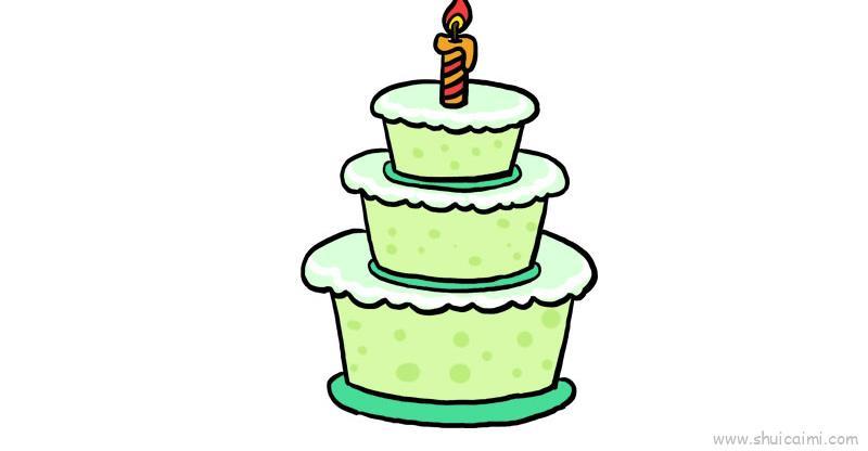 生日快乐蛋糕儿童画怎么画 生日快乐蛋糕简笔画画法