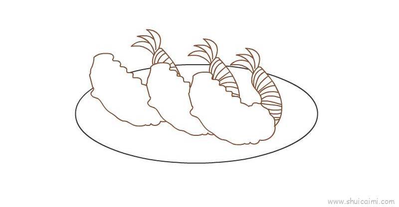 炸虾儿童画怎么画 炸虾简笔画好看