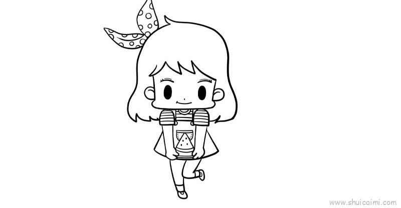小女孩儿童画怎么画 小女孩简笔画步骤