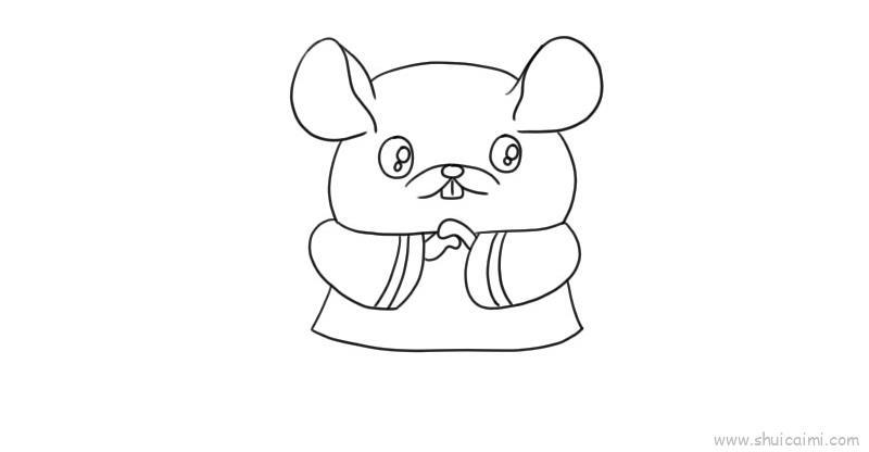 鼠宝宝拜年啦儿童画怎么画 鼠宝宝拜年啦简笔画步骤