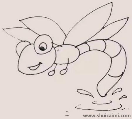 蜻蜓点水儿童简笔画