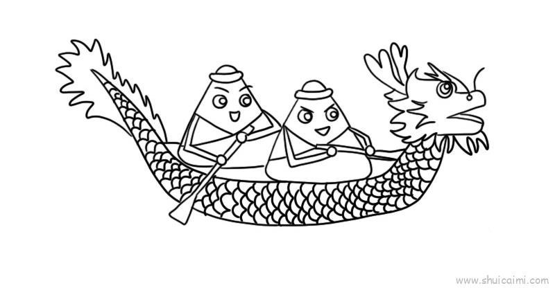 赛龙舟儿童画怎么画 赛龙舟简笔画图片大全