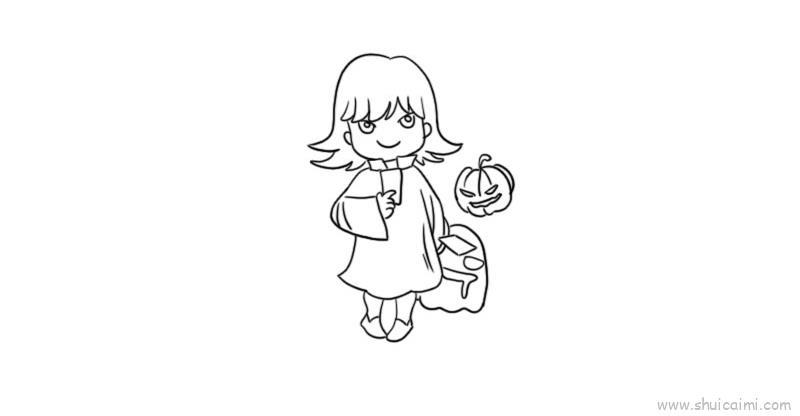 万圣节女巫幽灵南瓜怪儿童画怎么画 万圣节女巫幽灵南瓜怪简笔画图片大全