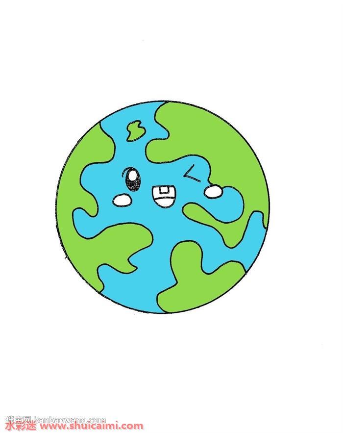 地球怎么画 地球简笔画图片带颜色