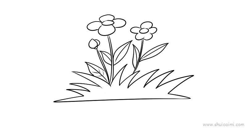 花草儿童画怎么画 花草简笔画步骤