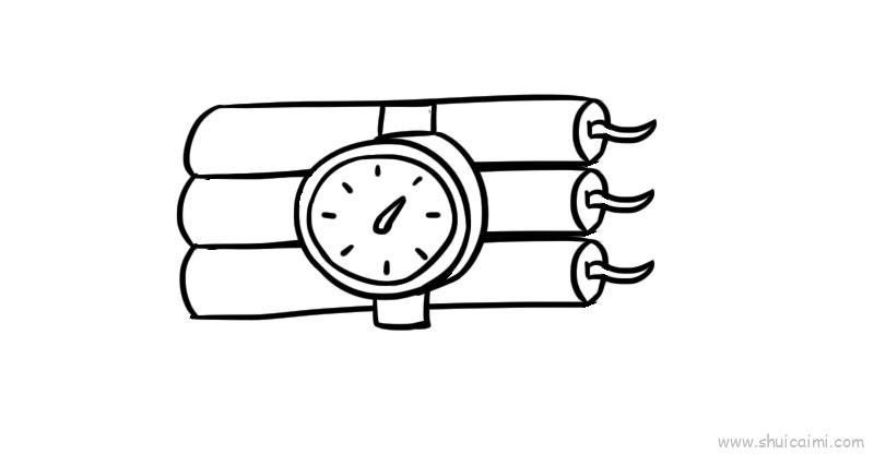 炸弹儿童画怎么画 炸弹简笔画图片