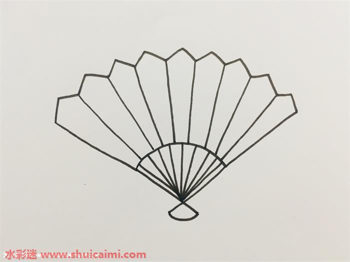 扇子简笔画怎么画漂亮彩色