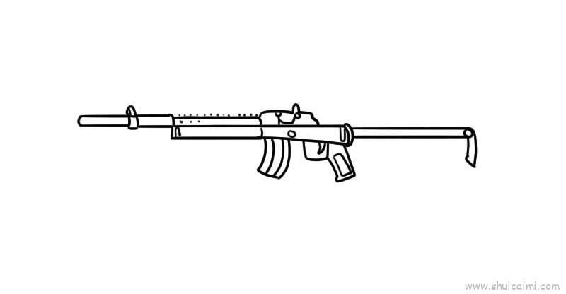 m416突击步枪儿童画怎么画 m416突击步枪简笔画顺序