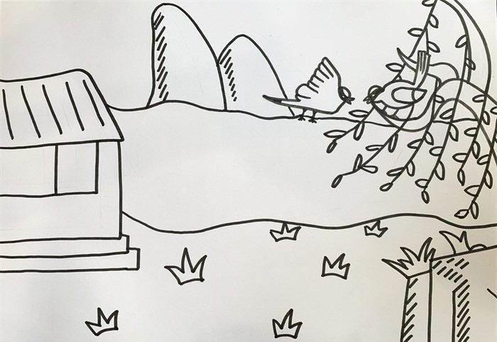 诗配画简笔画 敕勒歌古诗配画简笔画