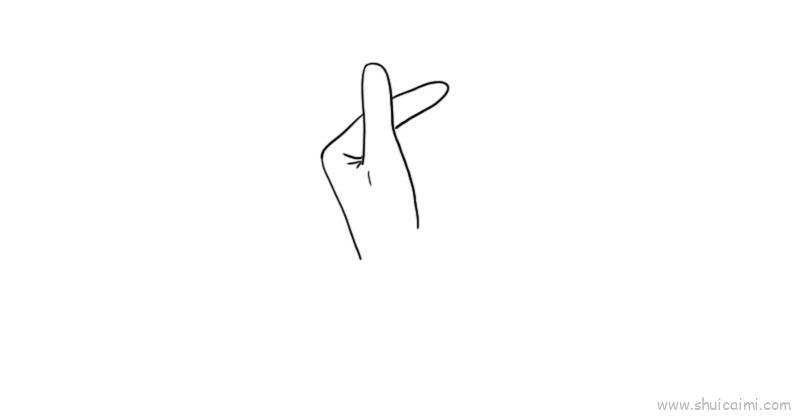 单手比心儿童画怎么画 单手比心简笔画步骤