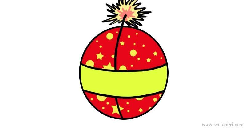 圆形鞭炮儿童画怎么画 圆形鞭炮简笔画画法