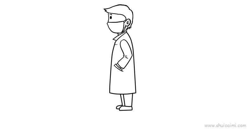 侧面医生儿童画怎么画 侧面医生简笔画图片