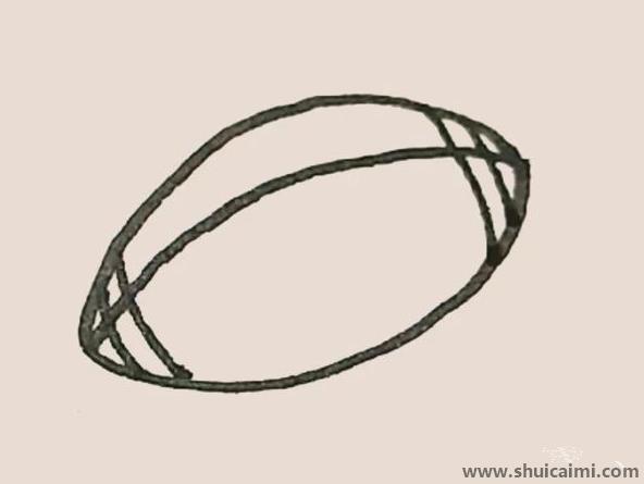 橄榄球带颜色儿童简笔画