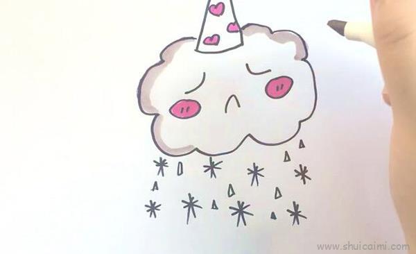 下雪儿童画怎么画 下雪简笔画简单