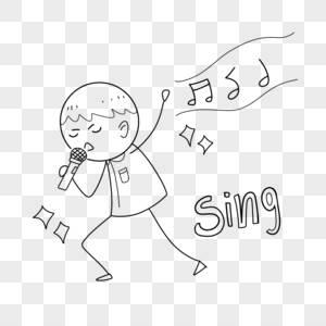 唱歌简笔画 唱歌简笔画小女孩可爱