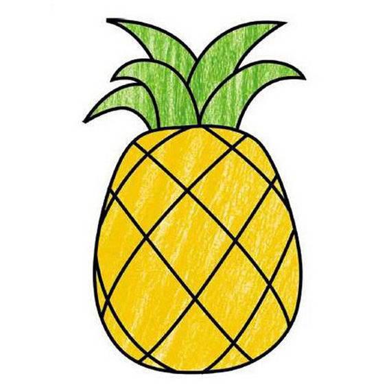 菠萝简笔画 菠萝简笔画法